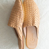 Nude Handwoven Lambskin Slippers