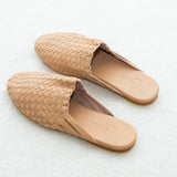 Nude Handwoven Lambskin Slippers