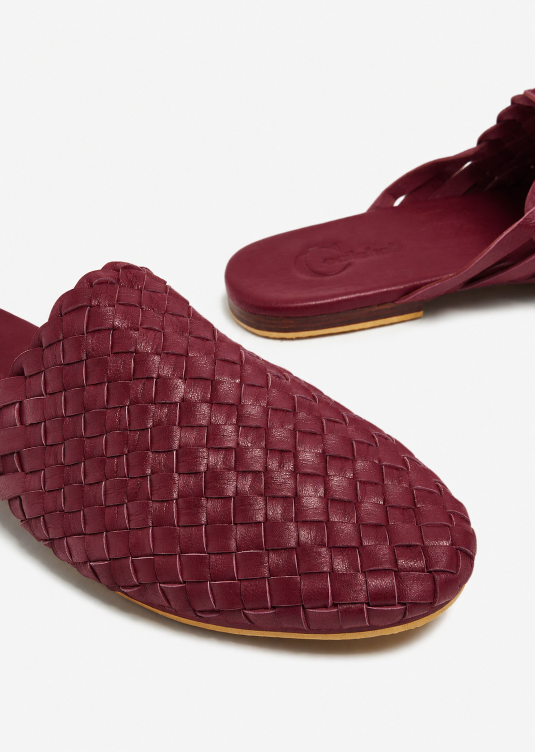 Men’s Handwoven Slippers - Maroon