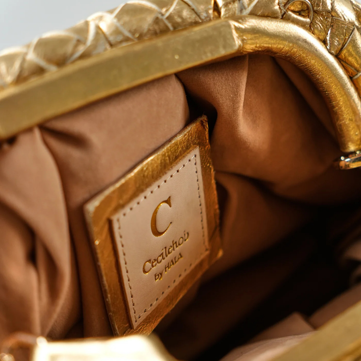 Gold Hand Woven Pouch