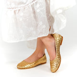 Ballerina Lambskin Gold Handwoven