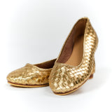 Ballerina Lambskin Gold Handwoven