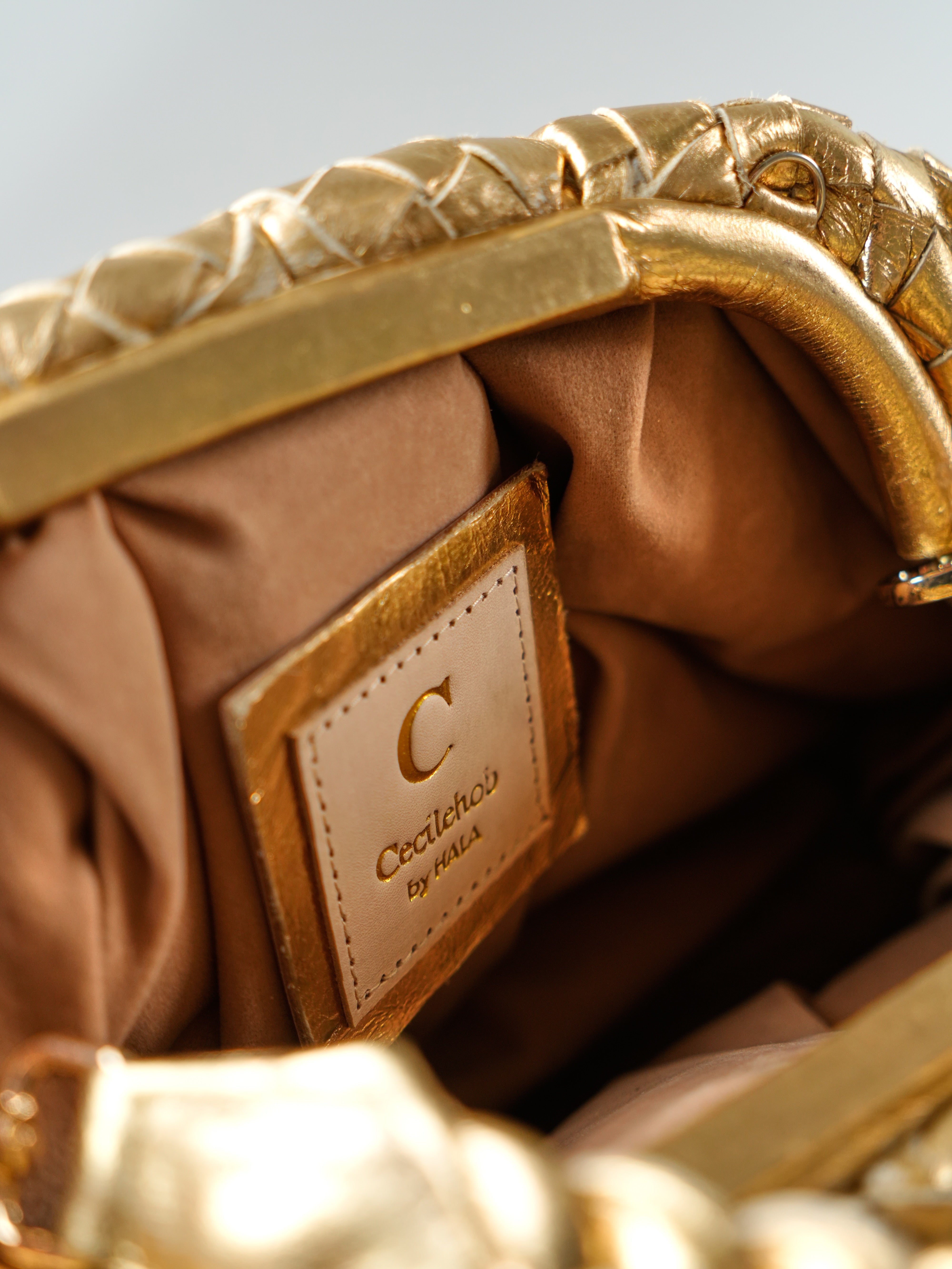 Gold Hand Woven Pouch