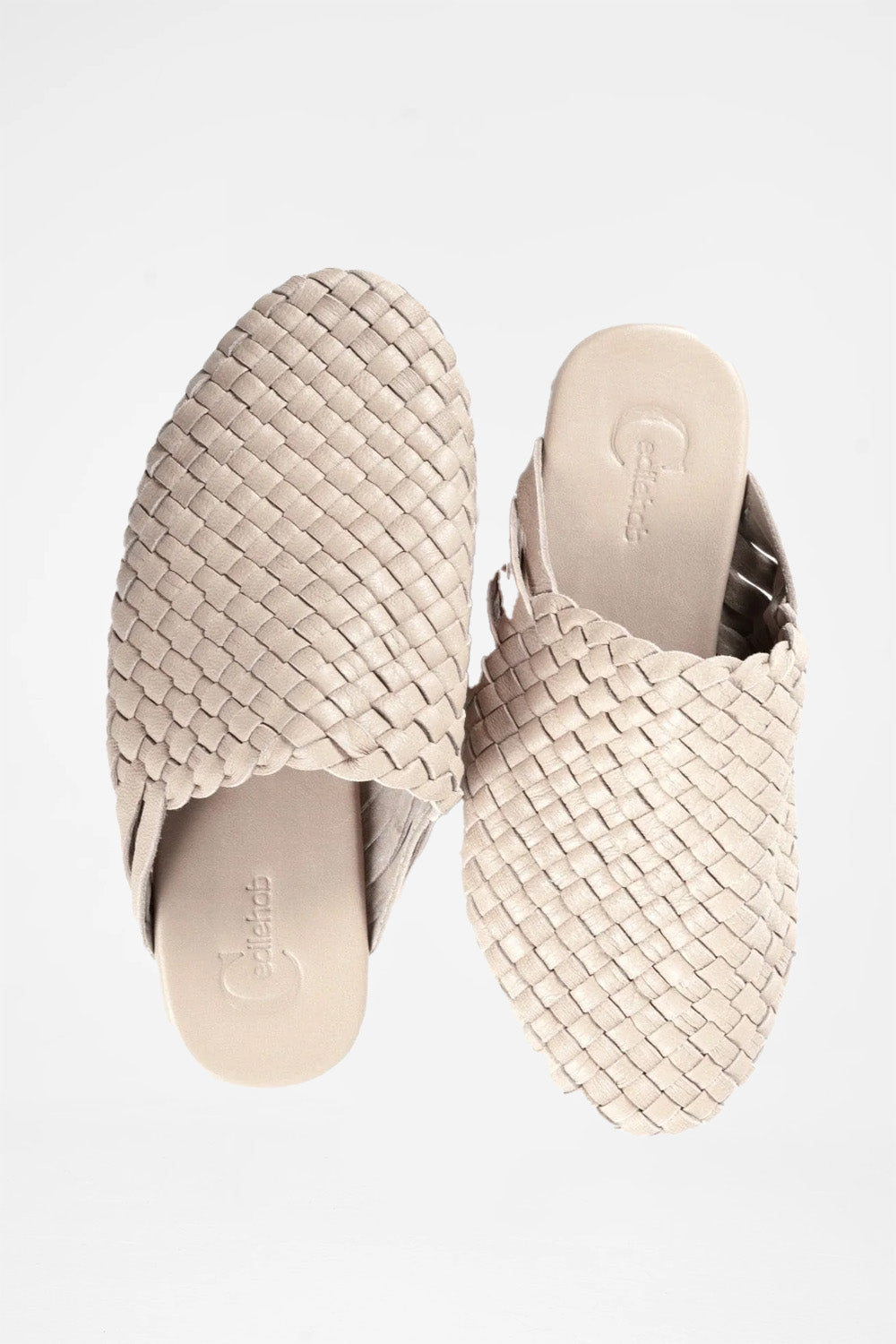 Off White Handwoven Lambskin Slippers (Men)