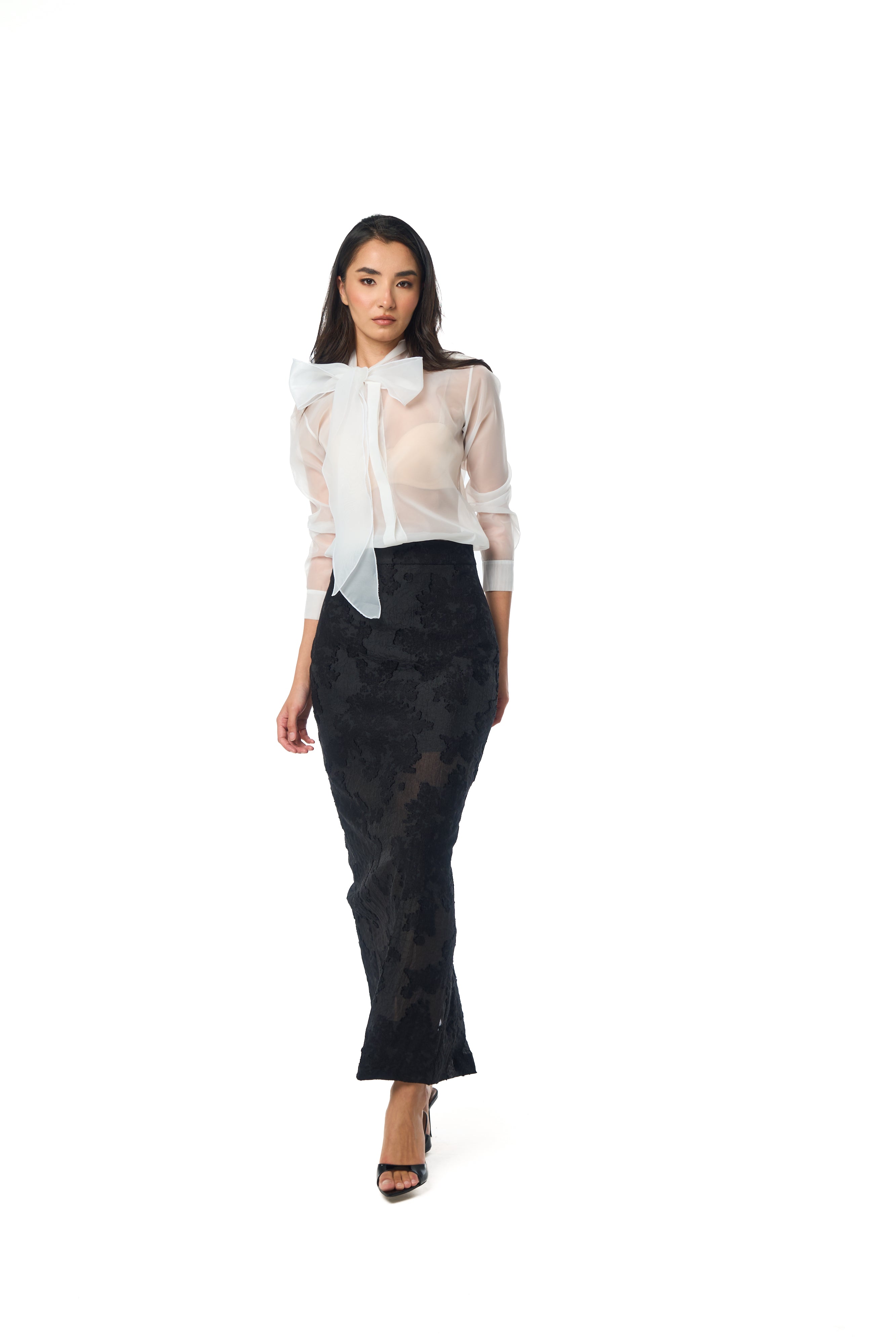 Organza Crepe Maxi Skirt