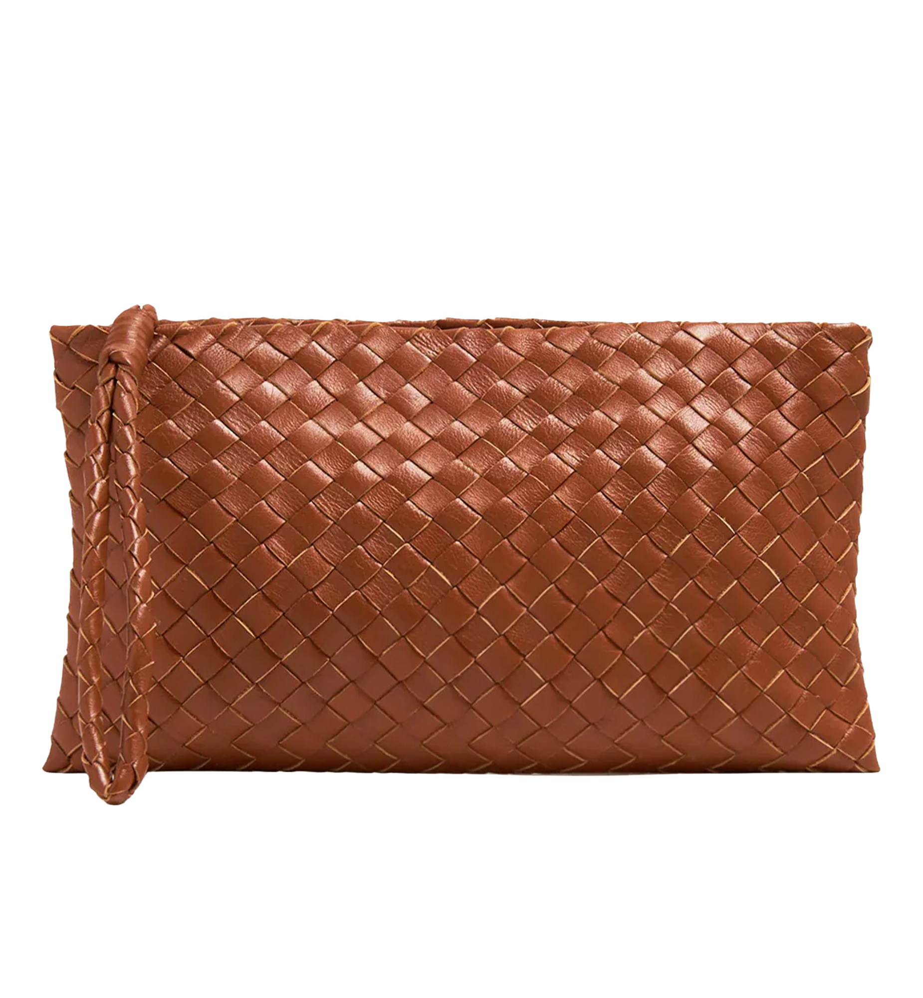 Handwoven Lambskin Pouch - Camel