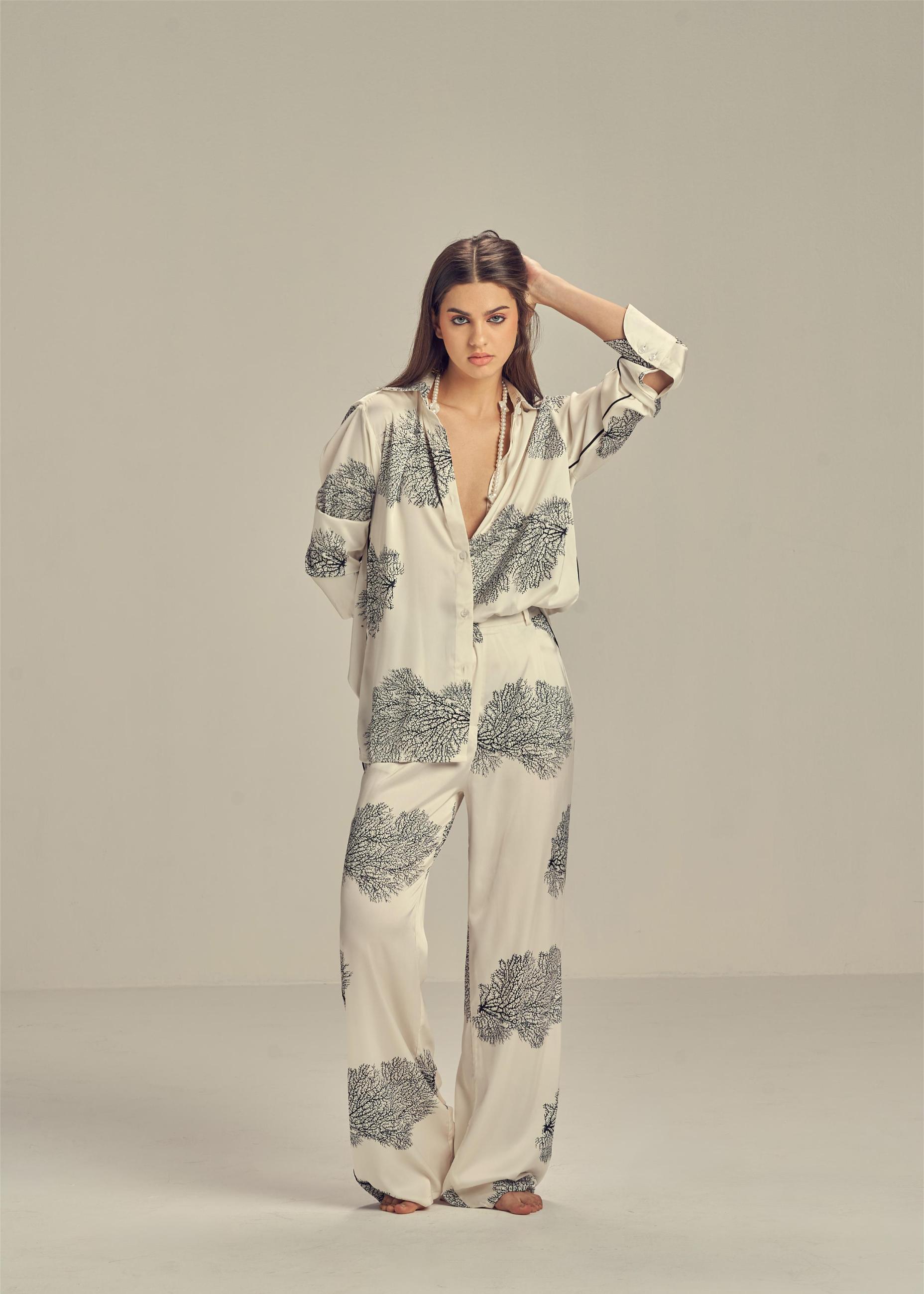 Coral Pyjama Silk Set