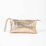 Women’s Handwoven Lambskin Pouch - Gold/ Silver