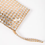 Women’s Handwoven Lambskin Pouch - Gold/ Silver