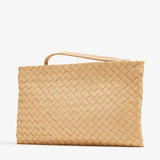 Handwoven Lambskin Pouch - Beige