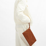 Handwoven Lambskin Pouch - Camel