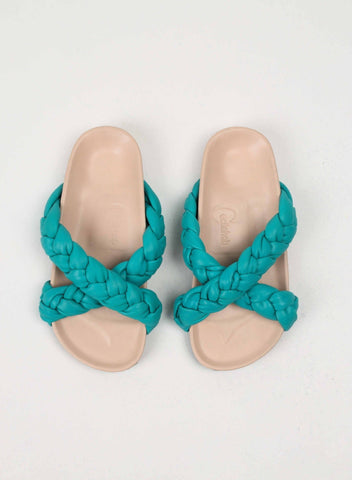 Carvil Blue handwoven slipper