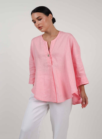 Vatu Pink Linen Shirt