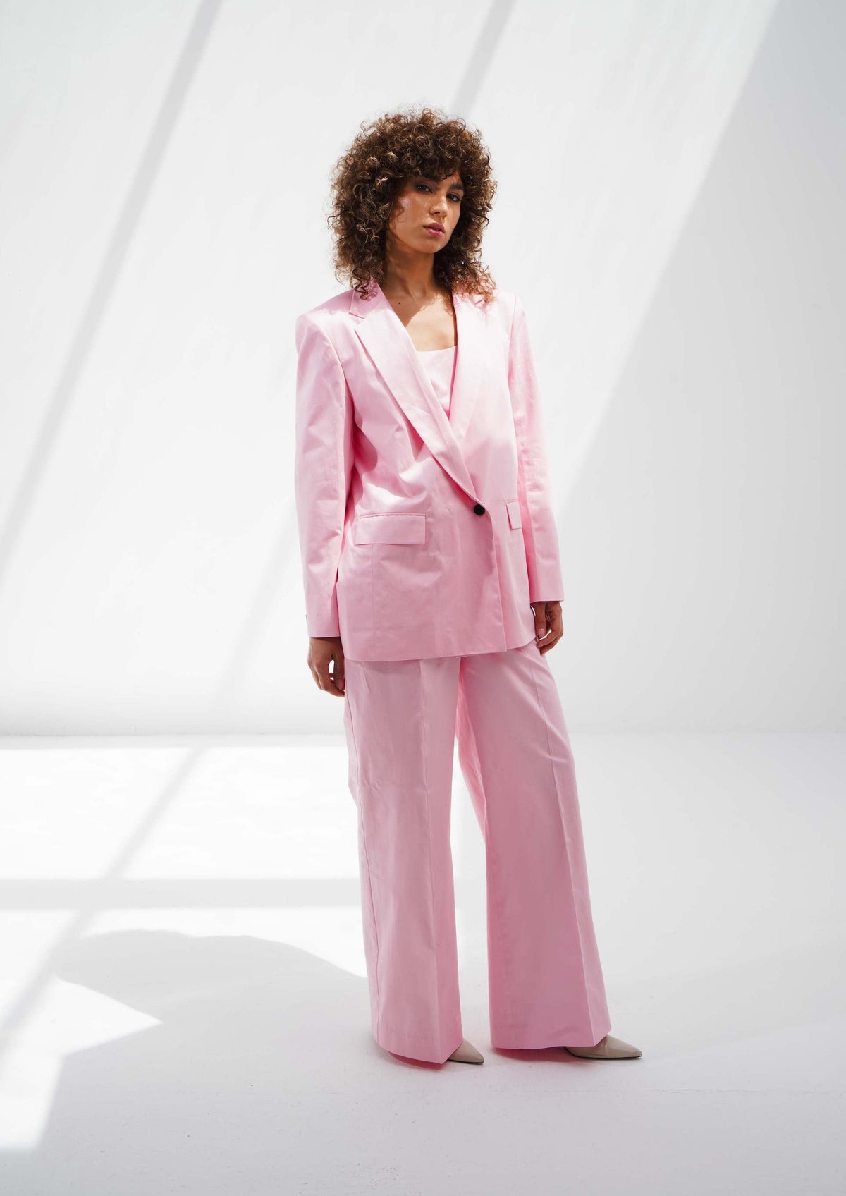 Pink Silk Suit