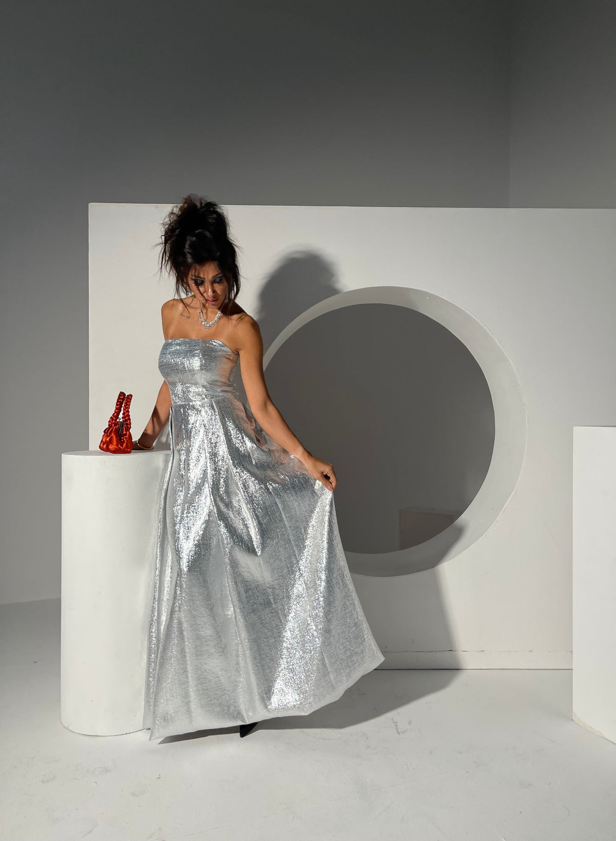 Orion Silver Gown Dress